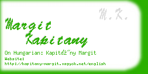 margit kapitany business card